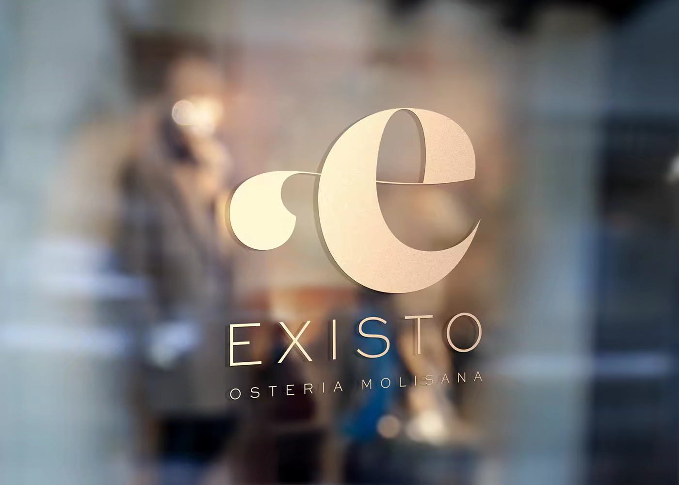 Existo packaging application using the warm identity and wordmark.