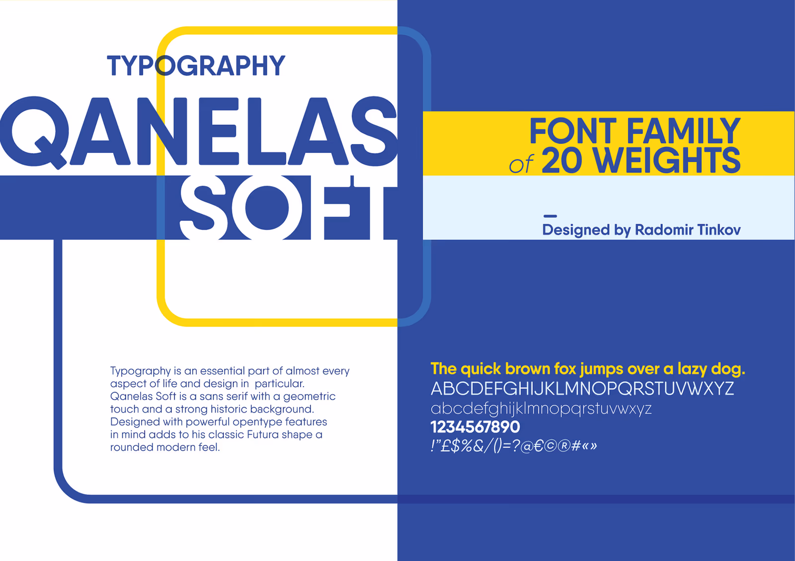 Lyca Group typography system using the Qanelas Soft family across twenty weights.