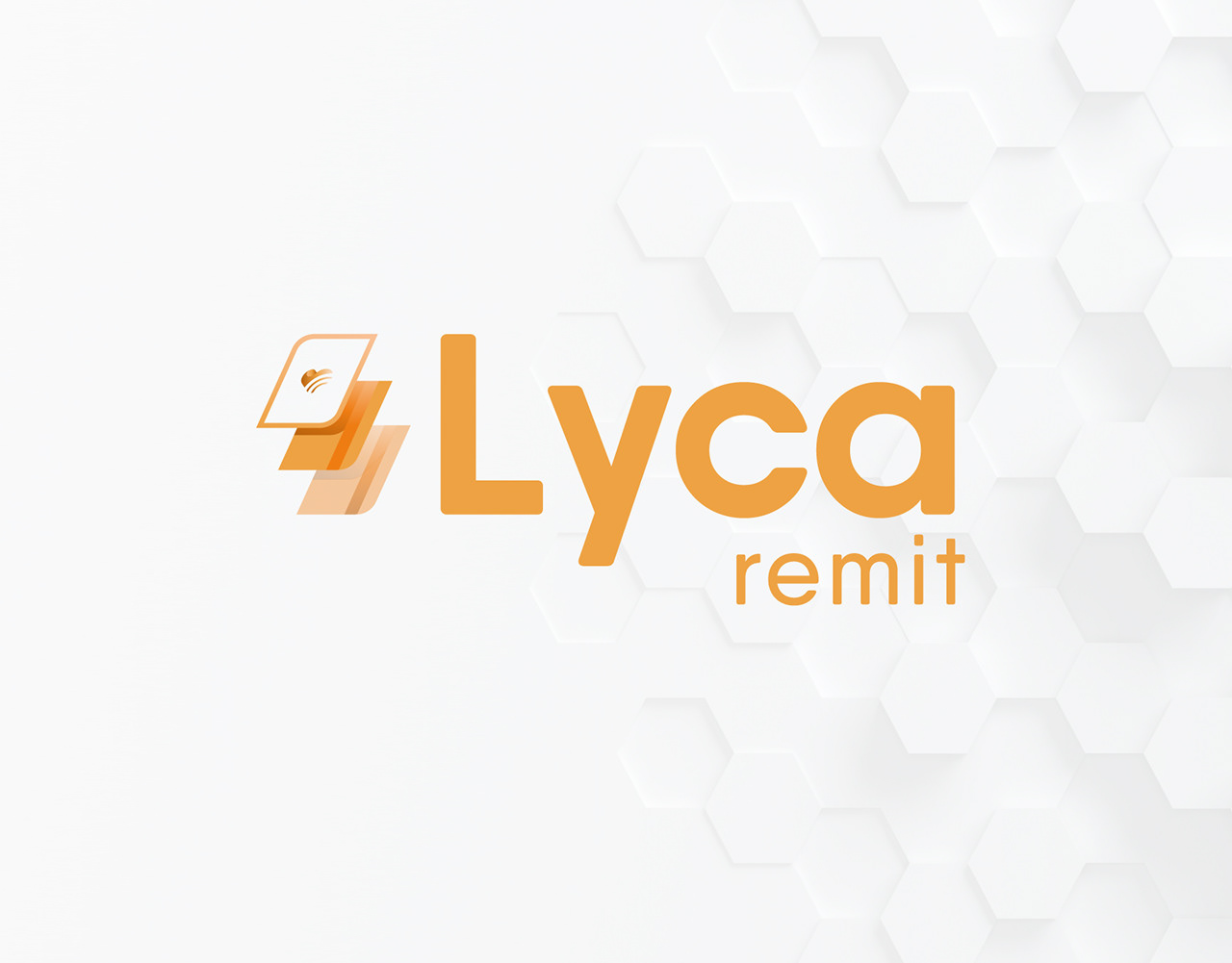 Lycaremit identity applied to a light interface background.